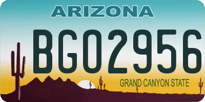 AZ license plate BGO2956