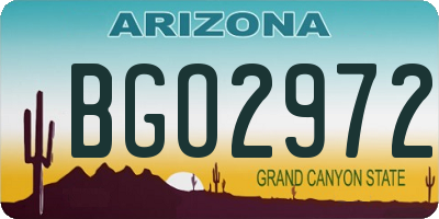 AZ license plate BGO2972