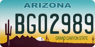 AZ license plate BGO2989