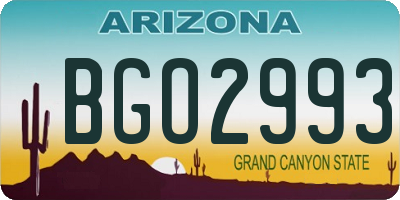 AZ license plate BGO2993