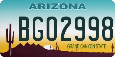 AZ license plate BGO2998