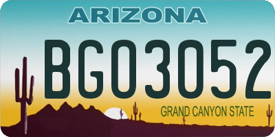 AZ license plate BGO3052