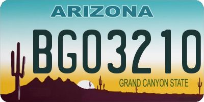 AZ license plate BGO3210