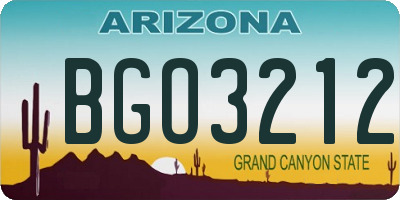 AZ license plate BGO3212