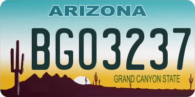 AZ license plate BGO3237