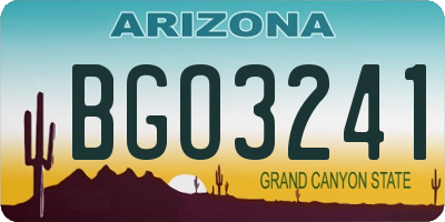 AZ license plate BGO3241