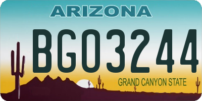 AZ license plate BGO3244