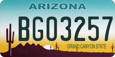 AZ license plate BGO3257