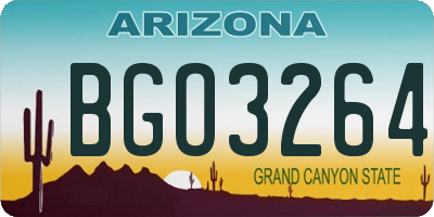 AZ license plate BGO3264