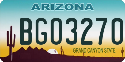AZ license plate BGO3270