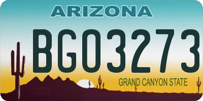 AZ license plate BGO3273