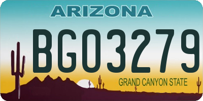 AZ license plate BGO3279