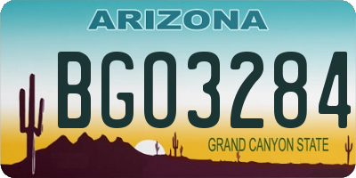 AZ license plate BGO3284