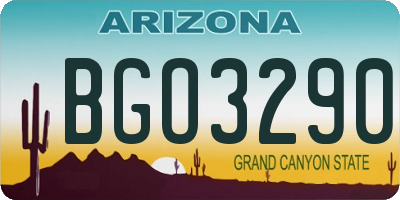 AZ license plate BGO3290