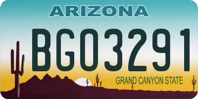 AZ license plate BGO3291