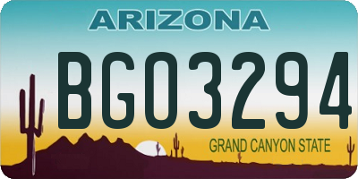 AZ license plate BGO3294