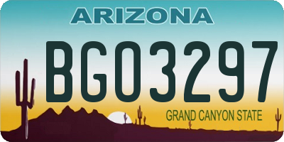 AZ license plate BGO3297