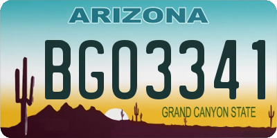 AZ license plate BGO3341