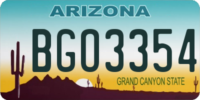 AZ license plate BGO3354