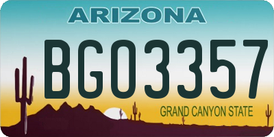 AZ license plate BGO3357
