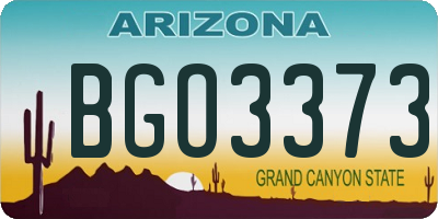 AZ license plate BGO3373