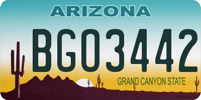 AZ license plate BGO3442