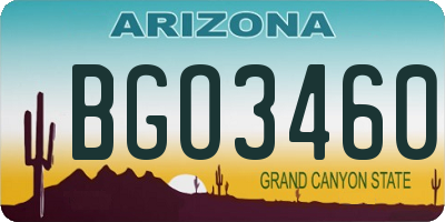AZ license plate BGO3460