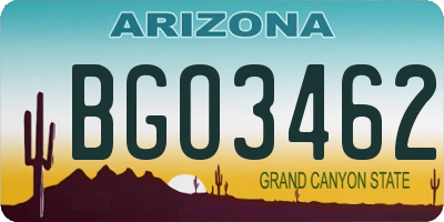 AZ license plate BGO3462