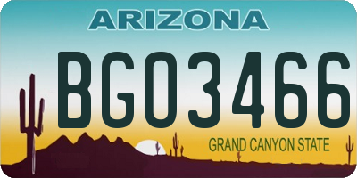AZ license plate BGO3466