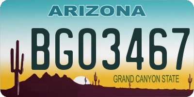AZ license plate BGO3467