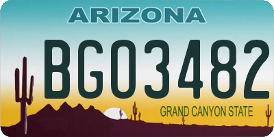 AZ license plate BGO3482
