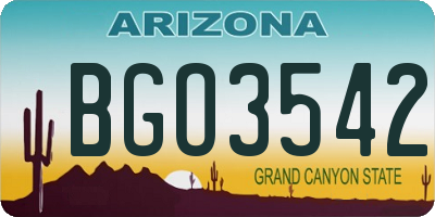 AZ license plate BGO3542