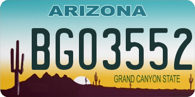 AZ license plate BGO3552