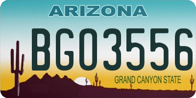 AZ license plate BGO3556