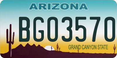 AZ license plate BGO3570