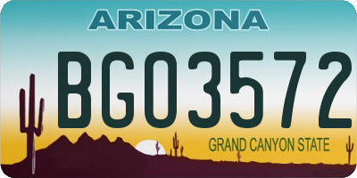 AZ license plate BGO3572