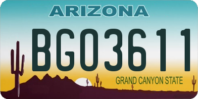 AZ license plate BGO3611