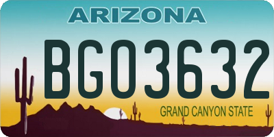 AZ license plate BGO3632