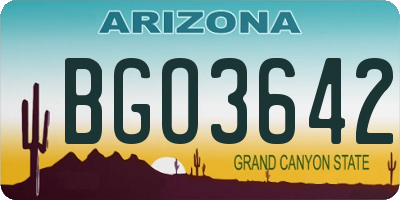 AZ license plate BGO3642