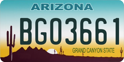 AZ license plate BGO3661