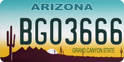 AZ license plate BGO3666