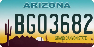 AZ license plate BGO3682