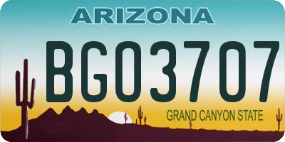 AZ license plate BGO3707