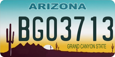 AZ license plate BGO3713