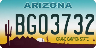 AZ license plate BGO3732