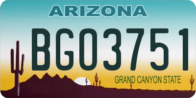 AZ license plate BGO3751