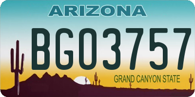 AZ license plate BGO3757