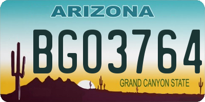 AZ license plate BGO3764