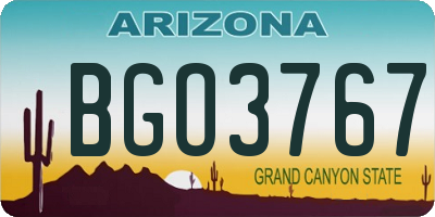AZ license plate BGO3767