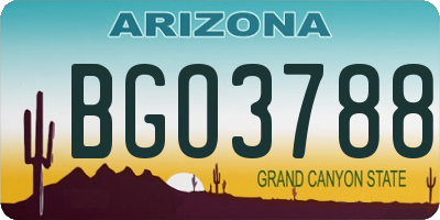 AZ license plate BGO3788